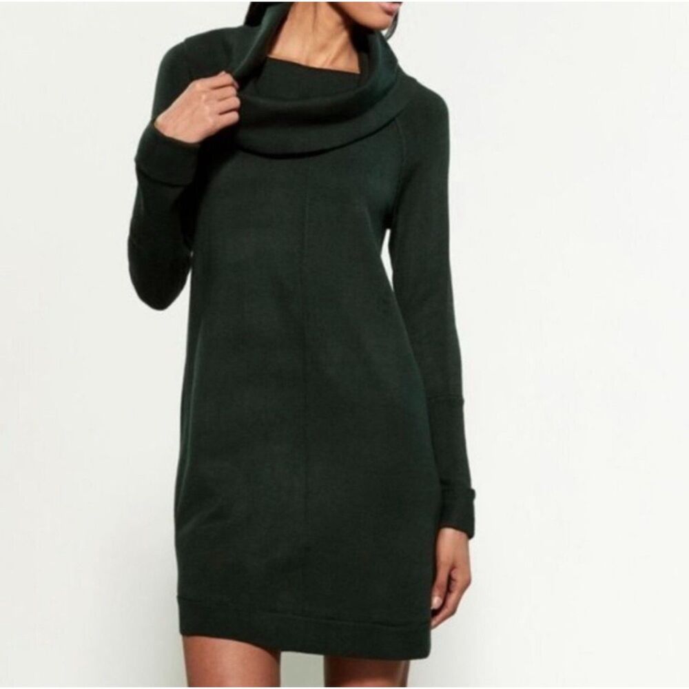 Vince Camuto Green Cowl Neck Long Sleeve Knit Sweater Dress Women's Large